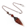 Natural Tourmaline & Resin Hexagonal Pointed Dowsing Pendulums PW-WG7D05E-20-1