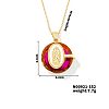 Luxury Fashionable American and European Style Brass Glass Virgin Mary Pendant Necklaces for Women DB7560-7-1