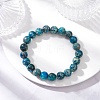 Dyed Natural Imperial Jasper Beads Stretch Bracelets for Men NJEW-JB12197-1