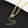 Brass Twist Rope Chains Necklace for Women NJEW-P265-15G-2