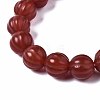 Natural Carnelian Beaded Stretch Bracelets G-Q998-015-3