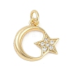 Rack Plating Brass Micro Pave Cubic Zirconia Pendants X-KK-H509-02G-01-1