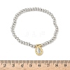 Brass Oval Charms Bracelets BJEW-B148-03A-02-5