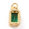 Real 18K Gold Plated Brass Inlaid Cubic Zirconia Charms X-ZIRC-L100-075G-02-4