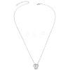 TINYSAND 925 Sterling Silver Crown CZ Pendant Necklaces TS-N312-S-2