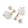 Natural White Jade Round Beads & 304 Stainless Steel Components Dangle Earrings for Women EJEW-JE06231-05-4