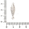 Brass Micro Pave Clear Cubic Zirconia Fish Connector Charms KK-H527-37P-3