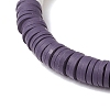 Flat Round Handmade Polymer Clay Heishi Beaded Stretch Bracelets BJEW-JB11802-01-4