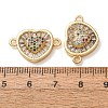 Brass Pave Colorful Cubic Zirconia Connector Charms CU-CBA4579-02G-E-2