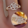 Brass Micro Pave Clear Cubic Zirconia Finger Rings WG33AB7-01-1