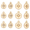 12Pcs 2 Styles Brass Micro Pave Cubic Zirconia Charms KK-UN0005-25-1