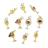 10Pcs 5 Styles Brass Micro Pave Cubic Zirconia Pendants KK-CJ0004-43-8