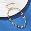 Brass Oval Link Chain Bracelets for Women BJEW-JB12678-4