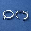 201 Stainless Steel Huggie Hoop Earrings Findings STAS-A167-01V-S-2