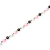 Handmade Round Glass Pearl Beads Chains for Necklaces Bracelets Making AJEW-JB00064-02-2