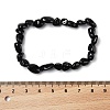 Natural Black Tourmaline Bead Stretch Bracelets X-BJEW-K213-36-3