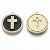 Brass Micro Pave Cubic Zirconia Pendants KK-R130-035-01G-NF-2