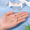 4 Pairs 2 Styles Brass Micro Pave Clear Cubic Zirconia Stud Earring Findings KK-TA0002-63-7