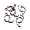 Gunmetal Plated Alloy Letter Pendants PALLOY-J718-01B-Q-2