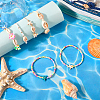 6Pcs 6 Style Adjustable Nylon Thread Braided Bead Bracelets BJEW-SC0001-48-3
