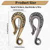 4Pcs 2 Colors Alloy S-Hook Clasps FIND-CP0003-48-2