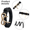 3Pcs 3 Colors Alloy Bowknot PU Leather Chain Belts for Women AJEW-CL0001-14A-4
