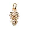 Brass Micro Pave Cubic Zirconia Charms KK-C133-03E-G-1