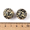 ABS Plastic Leopard Print Round Beads SACR-T017-75A-02-3
