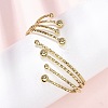 304 Stainless Steel Cuff Bangles for Women BJEW-B150-03G-1