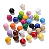 Spray Painted Opaque Acrylic Beads OACR-P030-08A-M-1