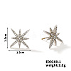 Copper Delicate Eight-pointed Star Stud Earrings with Zircon for Women QT9095-1-1