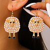 Alloy & Plastic Pearl & Rhinestone Dangle Earrings WG338F7-04-1