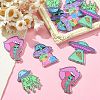 16Pcs 4 Styles Alien Theme Colorful Acrylic Pendants SACR-CJ0001-28-5