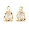 Brass Micro Pave Clear Cubic Zirconia Charms KK-L208-09G-B-2