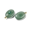 Natural Green Aventurine & Cubic Zirconia Pendants G-Z076-01G-04-2