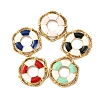 50Pcs 5 Colors Alloy Enamel Pendants ENAM-CJ0002-55-6