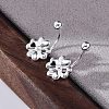 S999 Fine Silver Stud Earrings EJEW-F356-01S-1