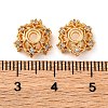 Brass Micro Pave Clear Cubic Zirconia Bead Caps KK-K378-46B-G-2