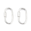 Rhodium Plated 925 Sterling Silver Locking Carabiner Clasps STER-K173-20S-01-1