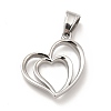 304 Stainless Steel Pendants STAS-K243-15P-2