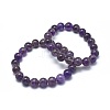 Natural Amethyst Bead Stretch Bracelets X-BJEW-K212-B-034-4