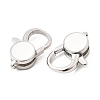 Flat Round Brass Enamel Lobster Claw Clasps KK-Z147-02P-01B-2