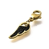 Feather 304 Stainless Steel Polymer Clay Rhinestone Pendant Decorations STAS-R153-50G-2