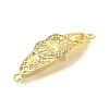Brass Pave Cubic Zirconia Religion Connector Charms KK-Q066-16B-G-2