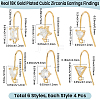 24Pcs 6 Styles Brass Micro Pave Clear Cubic Zirconia Earring Hooks EJEW-BBC0002-16-2