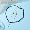 Natural Lapis Lazuli Beads Necklaces & Leverback Earrings Sets SJEW-JS01302-2