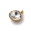 High Polished 316 Stainless Steel Faceted Glass Pendants STAS-K258-46G-06-2