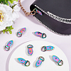 WADORN 10Pcs Rainbow Color Zinc Alloy Suspension Clasps FIND-WR0005-67-5