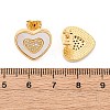Heart Brass Micro Pave Clear Cubic Zirconia Stud Earrings KK-D363-12B-G-3