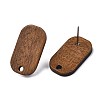 Walnut Wood Stud Earring Findings MAK-N032-047-1